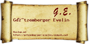 Götzemberger Evelin névjegykártya